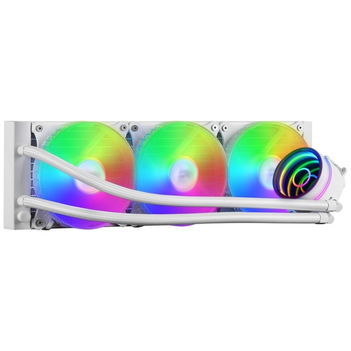 [MLONE360W] ML-ONE360 Blanco, Refrigeración Líquida CPU, TDP 550W, Espejo Infinito, 3 Ventiladores Silenciosos, Multisocket Universal