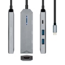 USB-C dock 4 en 1, USB-C a 1xHDMI, 2xUSB, 1xPD, Gris, 15 cm