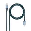 Cable USB 3.1 Gen2 10Gbps 5A, 4K/60Hz, USB-C/M-USB-C/M, Gris/Negro, 1 m