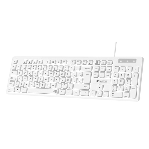 [SUBKBC-0SSK51] Teclado Ergonómico Business Slim Silencioso con cable USB Blanco