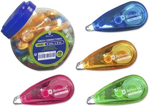 [327567] BISMARK CINTA CORRECTORA MINI 8 METROS - Pack de 48 unidades