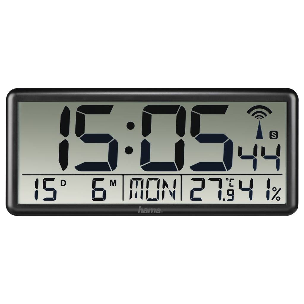 Jumbo Reloj digital Rectángulo Negro