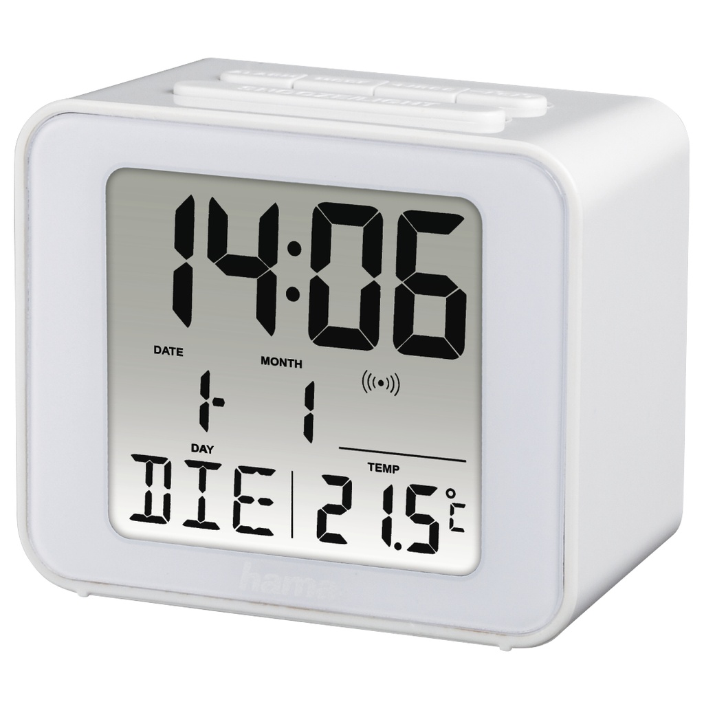 [00186305] Cube Reloj despertador digital Blanco