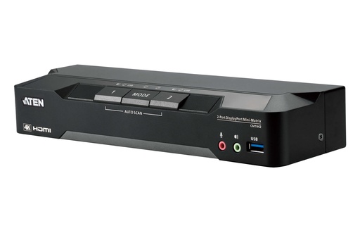 [CM1942-AT-G] Matriz de vídeo en formato compacto KVM DisplayPort 4K dual display de 2 puertos con Boundless Switching