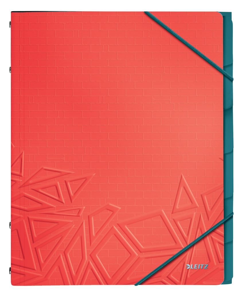 CARP.CLASIF.LEITZ A4 PP 6 SEP.ROJO - Pack de 4 unidades
