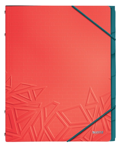 [39490020] CARP.CLASIF.LEITZ A4 PP 6 SEP.ROJO - Pack de 4 unidades