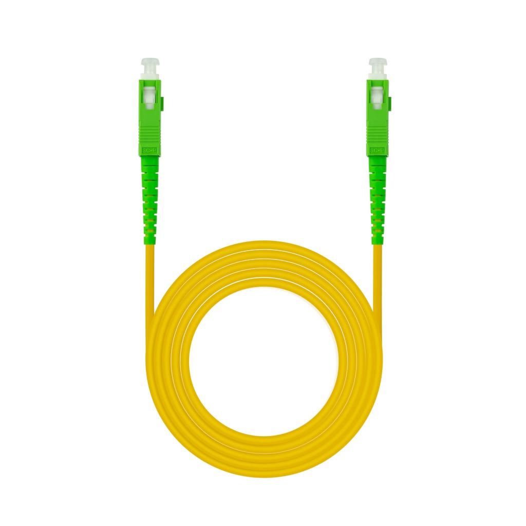 Cable de Fibra Óptica SC/APC a SC/APC Monomodo Simplex LSZH, Amarillo, 80 m