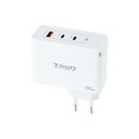 Cargador de Pared GaN 2xUSB-C/PD + USB-A/QC 100W, Blanco