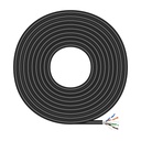 Cable de Red Exterior Impermeable RJ45 Cat.6 FTP Rigido AWG24, Negro, 305M