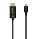 Cable Conversor Aluminio USB-C a Displayport 8K@60Hz, USB-C/M-DP/M, Negro, 1.8M