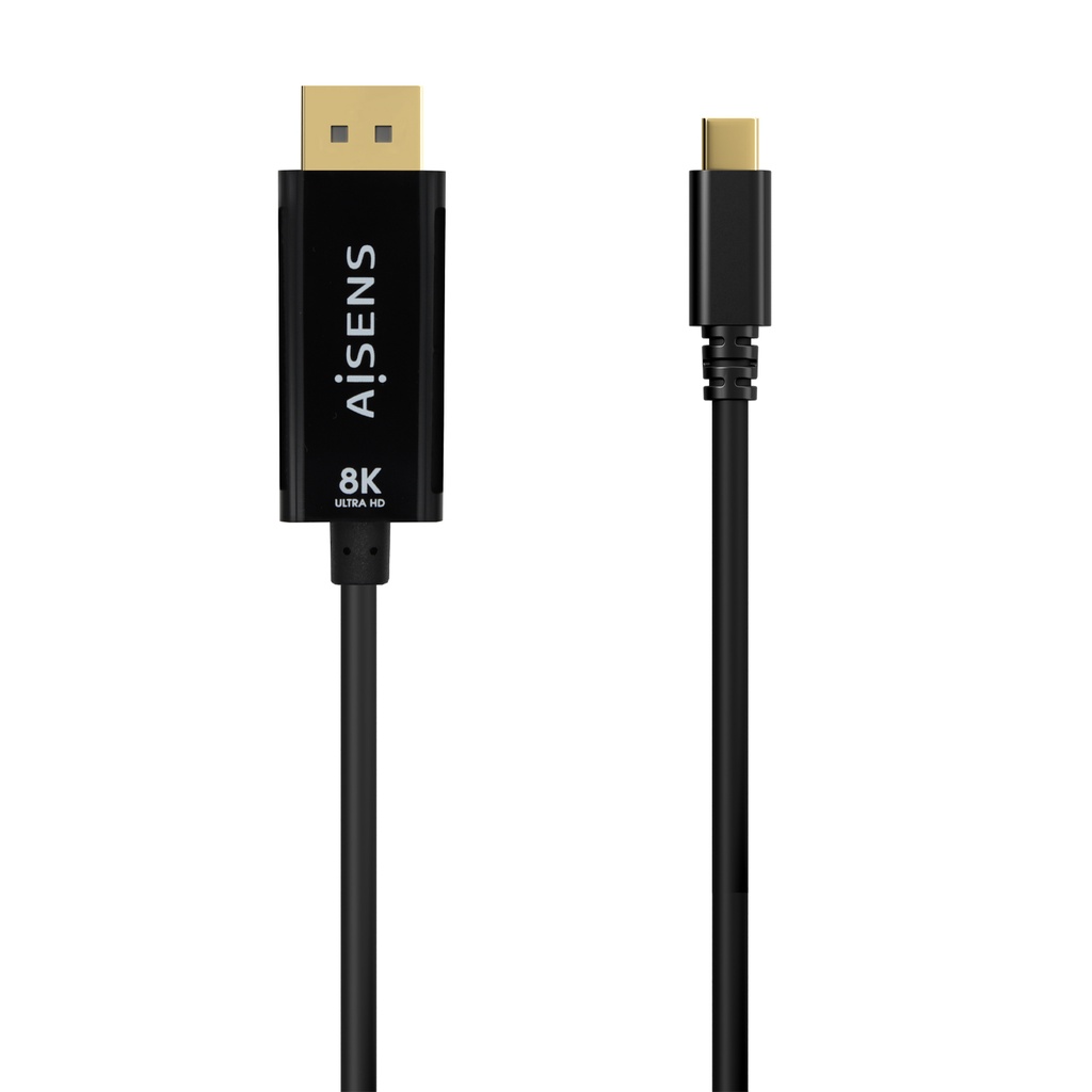 Cable Conversor USB-C a Displayport 8K@60Hz, USB-C/M-DP/M, Negro, 0.8M