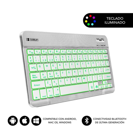 [SUB-KBT-SMBL30] Teclado Retroiluminado Bluetooth Smart Backlit BT Keyboard Silver