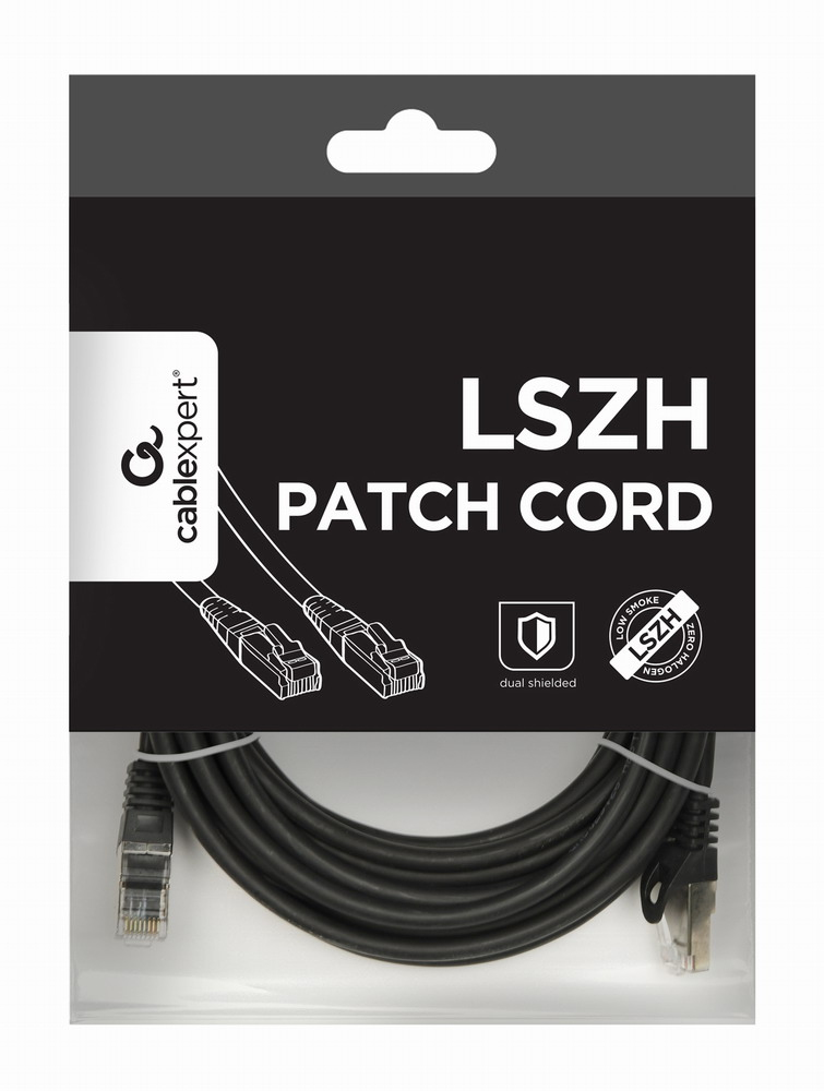 PP6A-LSZHCU-BK-5M cable de red Negro Cat6a S/FTP (S-STP)
