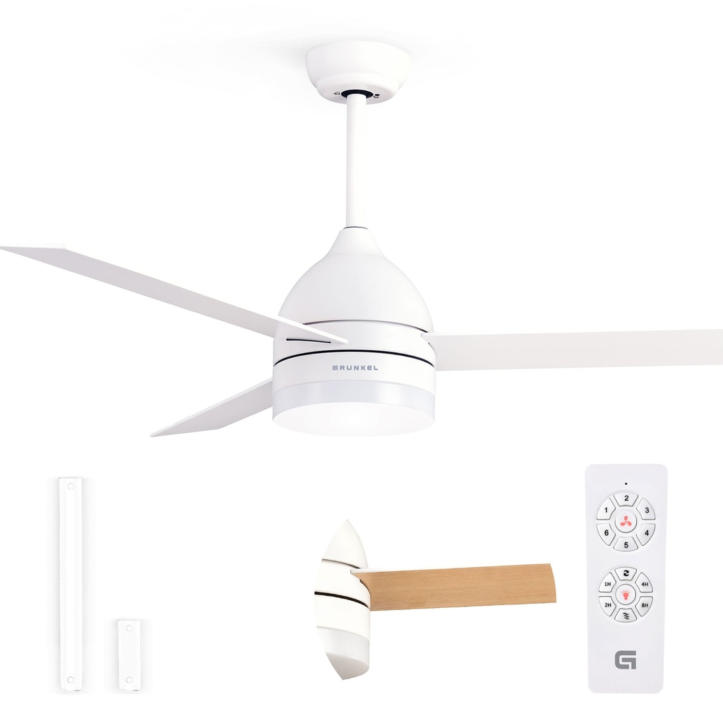 SKYECO-52 ventilador Blanco, Madera