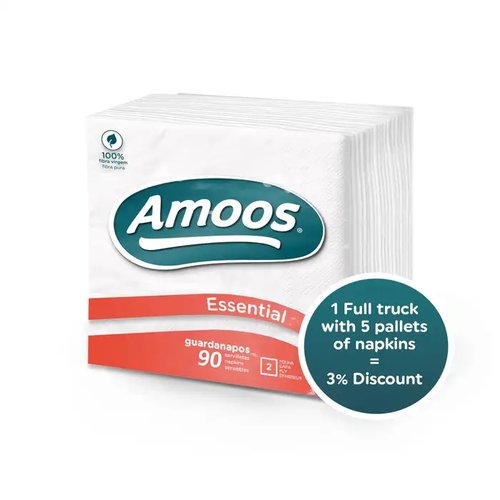 [T622901] P.100 SERVILLETAS AMOOS ESSENTIAL 2C 33X33CM