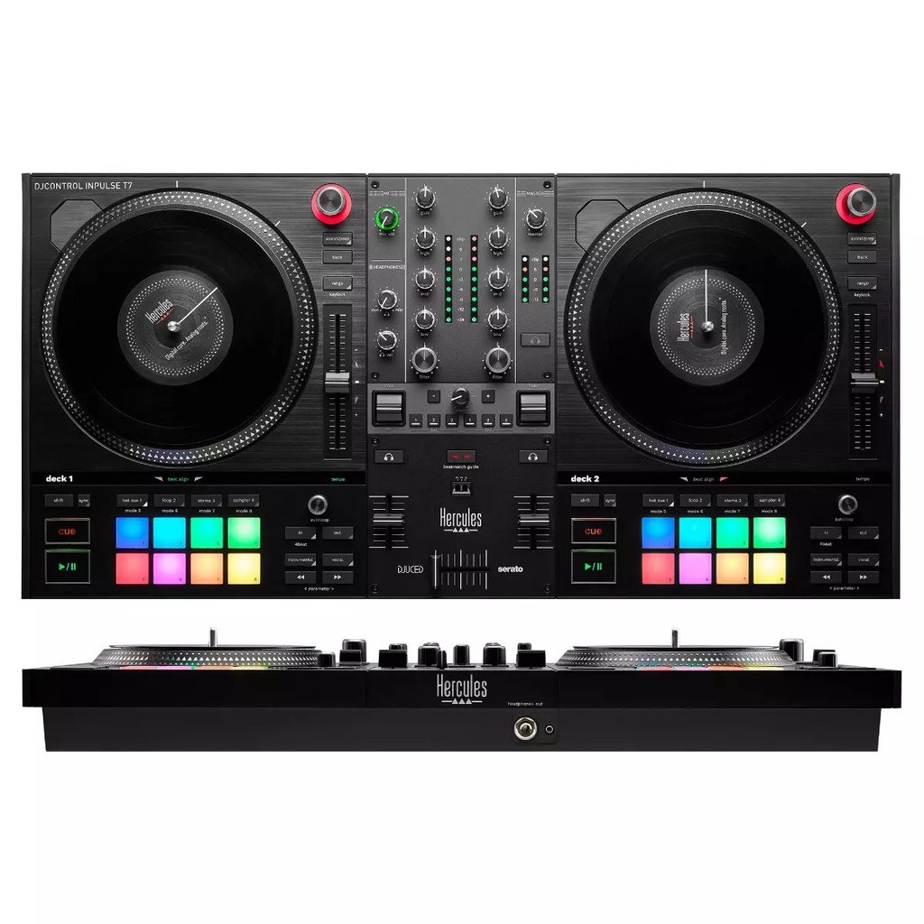 INPULSE T7 Controladora con opción de realizar scratch utilizando discos de vinilo Negro