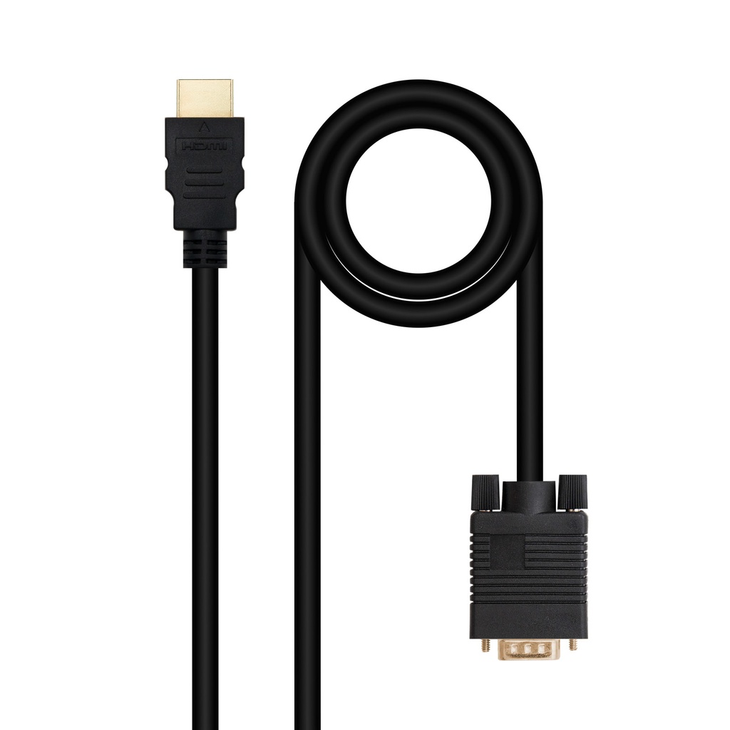 Cable Conversor HDMI a VGA, 1.8 m, Negro