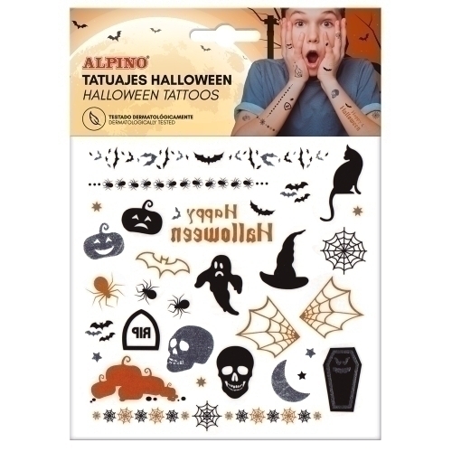 [DL000651] ALPINO TATUAJES TEMPORALES 1 LÁMINA METALLIC HALLOWEEN