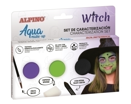 [DL000680] ALPINO MAQUILLAJE AL AGUA SET DE CARACTERIZACIÓN BRUJA