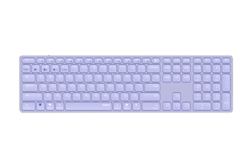 E9800M teclado Universal Bluetooth QWERTY Púrpura