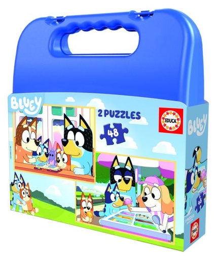[19831] MALETA 2X48 PUZZLES BLUEY