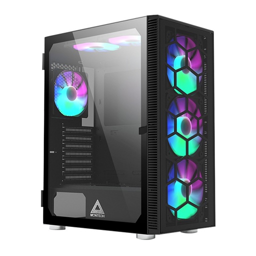 [X3-GLASS-BK] X3 GLASS Midi Tower Negro