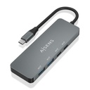 Hub USB 3.2 Gen2 10G USB-C, USB-C/M-2xUSB-C/H-2xUSB-A/H, Gris, 15cm