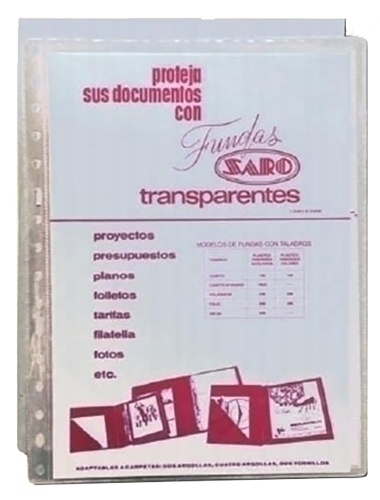 [1399] FUNDA MULT.SARO PVC 100µ Fº 16 TL. P/100