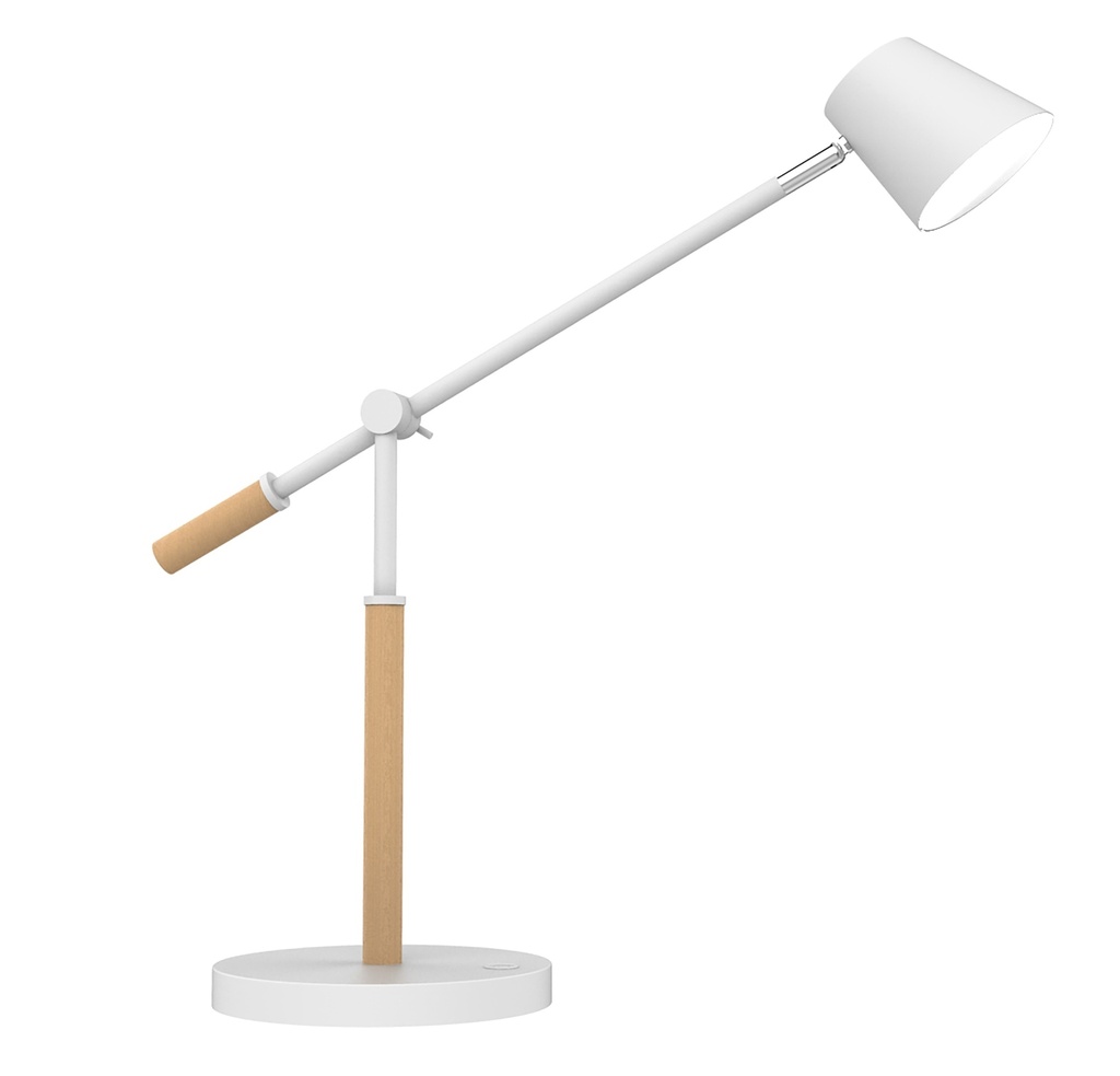Vicky lámpara de mesa 11 W LED Haya, Blanco