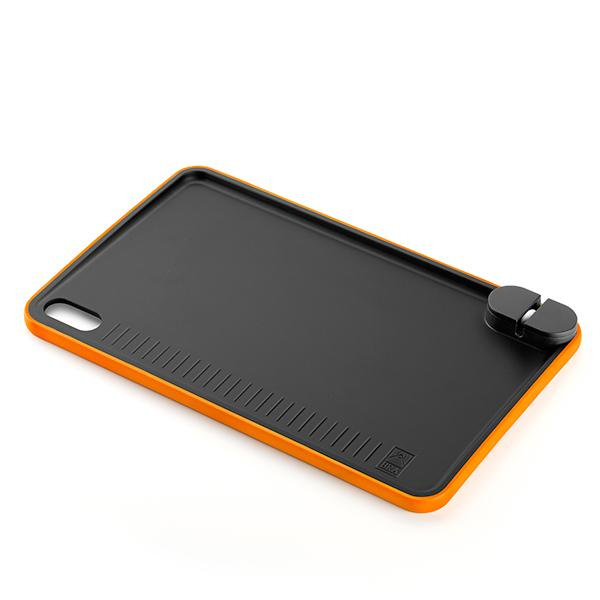 A198011 tabla de cocina para cortar Rectangular Nylon, Silicona Negro, Naranja