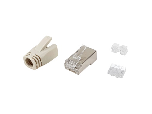 [121182] 121182 conector RJ-45 Acero inoxidable, Transparente, Blanco