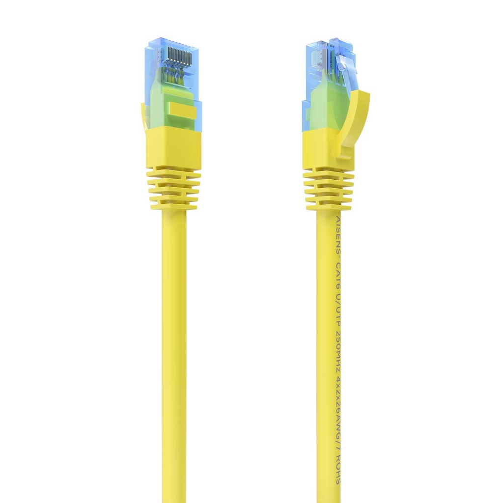 Cable De Red Latiguillo RJ45 Cat.6 UTP AWG26 CCA, Amarillo, 1.0 m