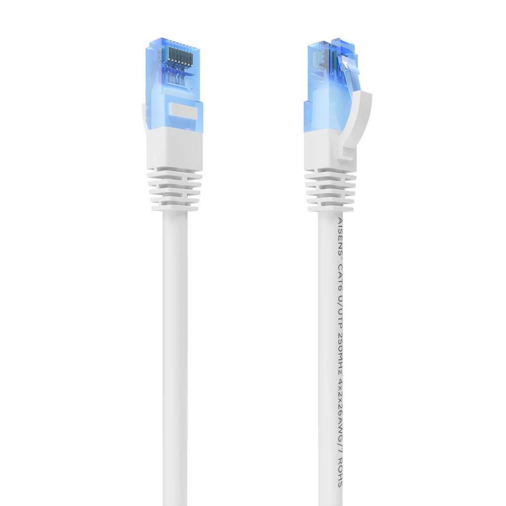Cable De Red Latiguillo RJ45 Cat.6 UTP AWG26 CCA, Blanco, 10 m