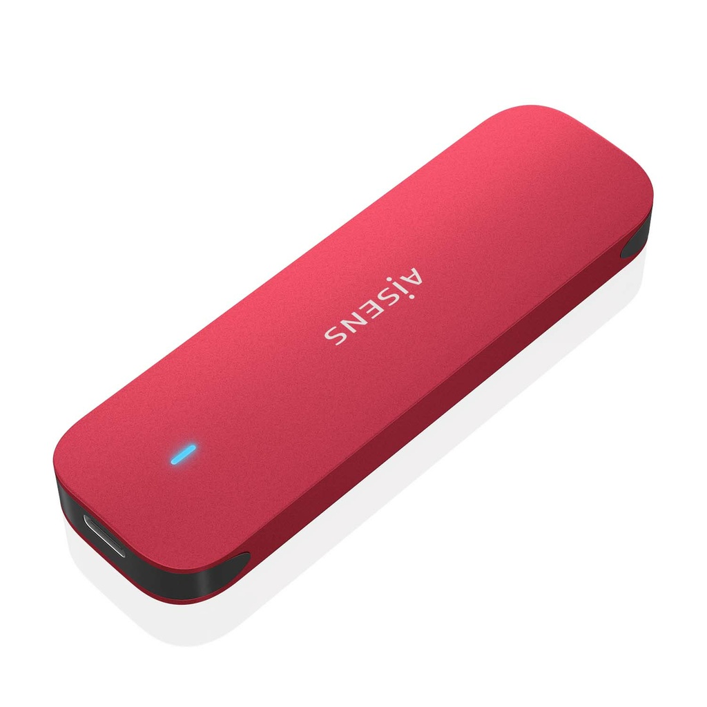 ASM2-027RED caja para disco duro externo Caja externa para unidad de estado sólido (SSD) Rojo M.2