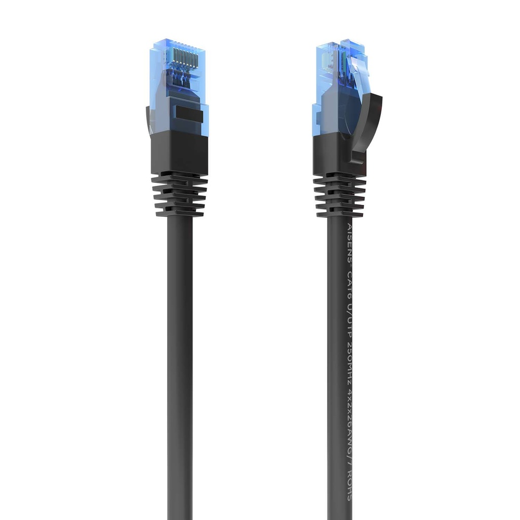 Cable De Red Latiguillo RJ45 Cat.6 UTP AWG26 CCA, Negro, 10 m