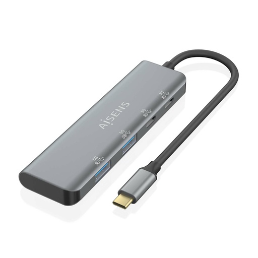 [A109-0763] Hub USB 3.2 Gen1 5G USB-C, USB-C/M-2xUSB-C/H-2xUSB-A/H, Gris, 15 cm