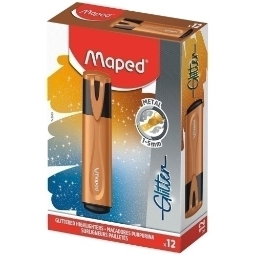 ROTUL. FLUOR MAPED GLITTER COBRE