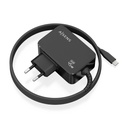 Cargador GaN 45W PD3.0 1xUSB-C 1.8m, Negro