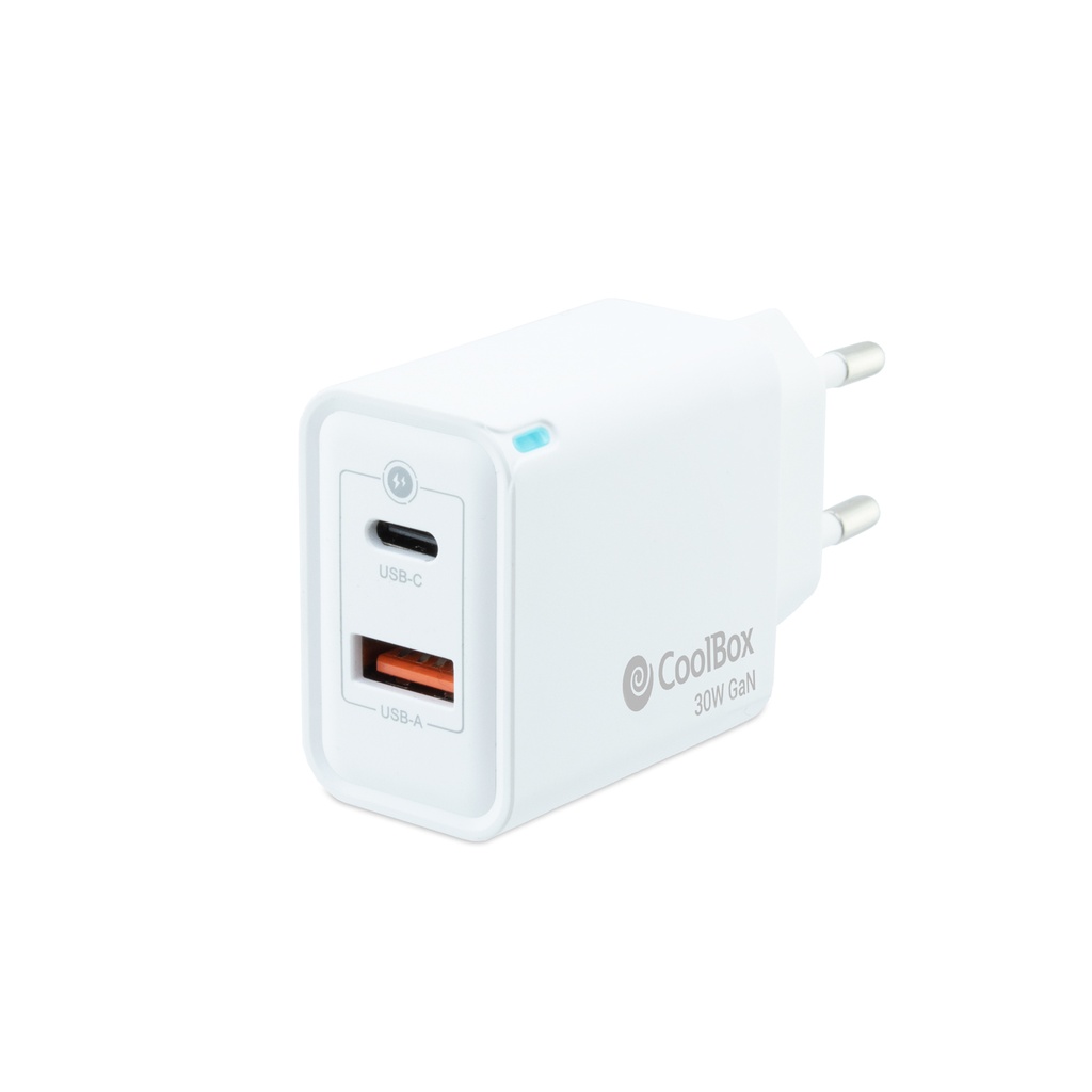 CARGADOR GAN 30W USB-C/USB-A PARED