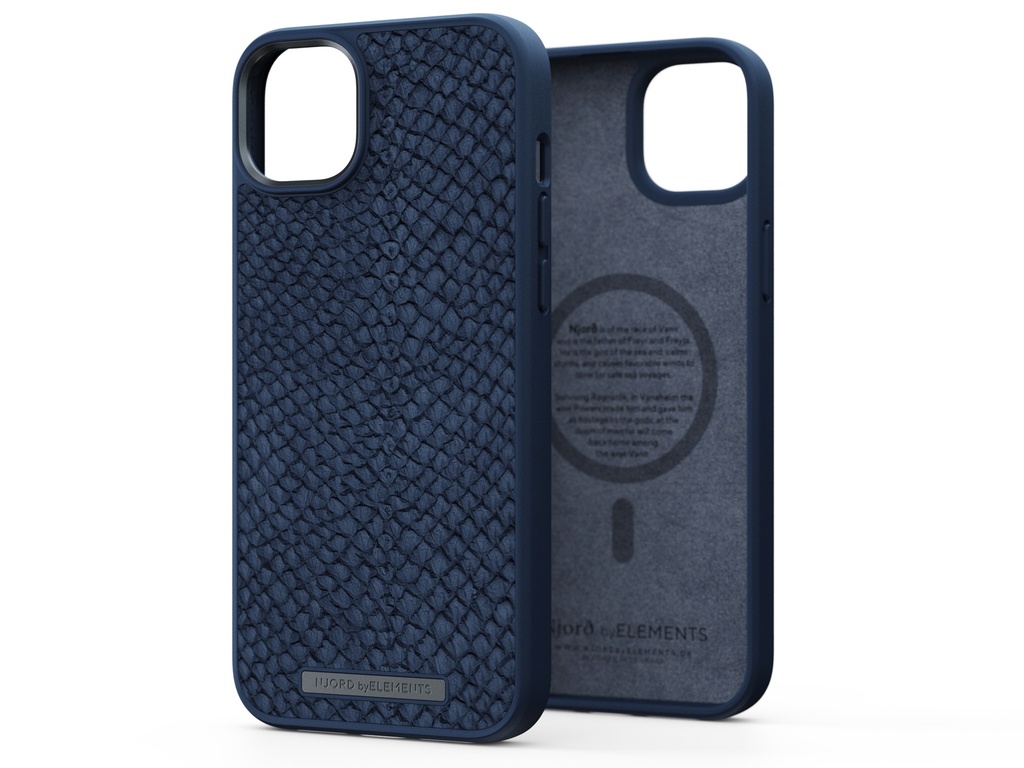 Salmon Leather Magsafe Case - iPhone 14 Plus - Blue