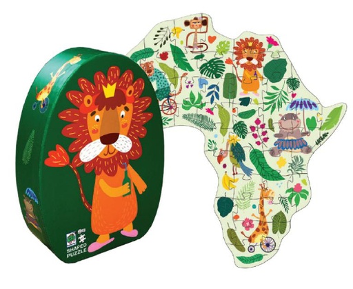 Caja deco puzzle leon africa