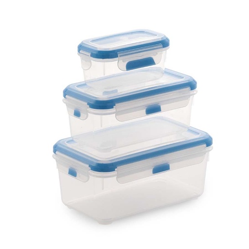 [8410474340632] Super Lock Rectangular Contenedor Azul, Translúcido 3 pieza(s)
