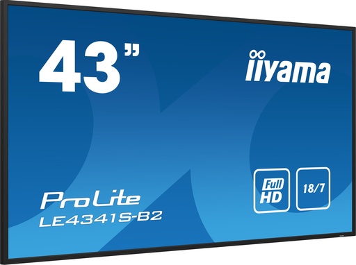 [LE4341S-B2] PROLITE LE4341S-B2 Pantalla plana para señalización digital 108 cm (42.5") LCD 350 cd / m² Full HD Negro 18/7