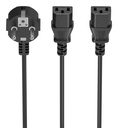 Cable Alimentacion CPU, CEE7/M-2xC13/H, Negro, 1.8M