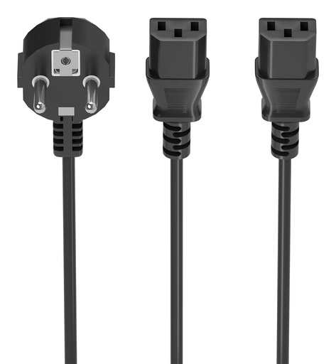 [A132-0865] Cable Alimentacion CPU, CEE7/M-2xC13/H, Negro, 3.0m