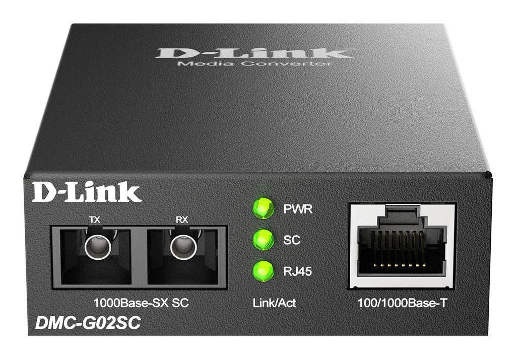 DMC-G02SC/B convertidor de medio 1000 Mbit/s Multimodo