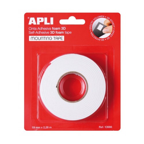 [13986] B.CINTA  DOBLE CARA APLI FOAM 3D 19MMX2,28M