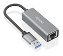Conversor USB 3.0 a ethernet Gigabit 10/100/1000 Mbps, Gris, 15cm
