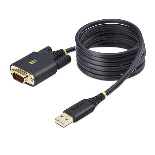 [1P6FFC-USB-SERIAL] Cable Adaptador USB a Serie DB9 RS232 FTDI de 2m - Retención COM - Tornillos DB9 Intercambiables - USB-A a DB9 RS232 - Protección ESD - Windows/macOS/Linux