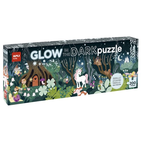 [19692] PUZZLE 200 PZ. APLI KIDS GLOW IN THE DARK BOSQUE